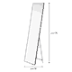 مراية ستاند زجاج، 170×50 سم، ستاند معدن - اسود product image 3