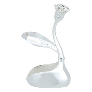 Al Saif Gallery steel spoon holder, 13.3 cm, rose shape - silver product image 2