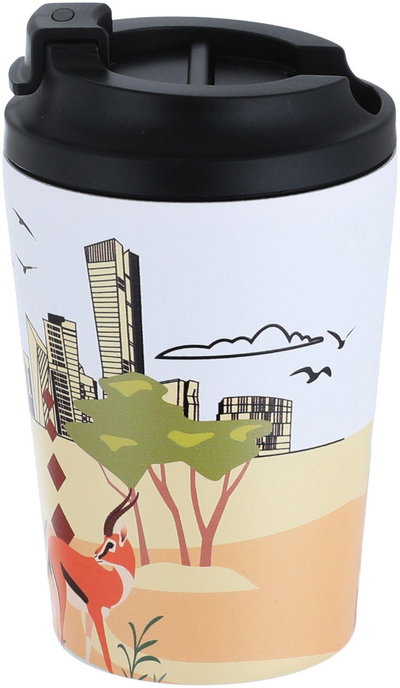 Al Saif Gallery Stainless Steel Deer Print Vacuum Insulated Mug, 360 ml, 12 oz - White product image 2