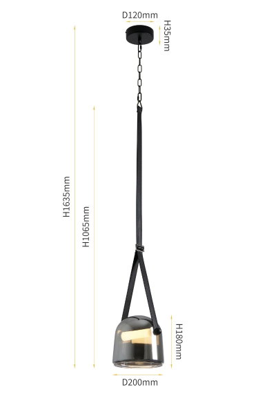 ثريا معلقة مودرن مشكاتي، 3000 كلفن ، LED، ألومنيوم زجاج- إسود product image 3