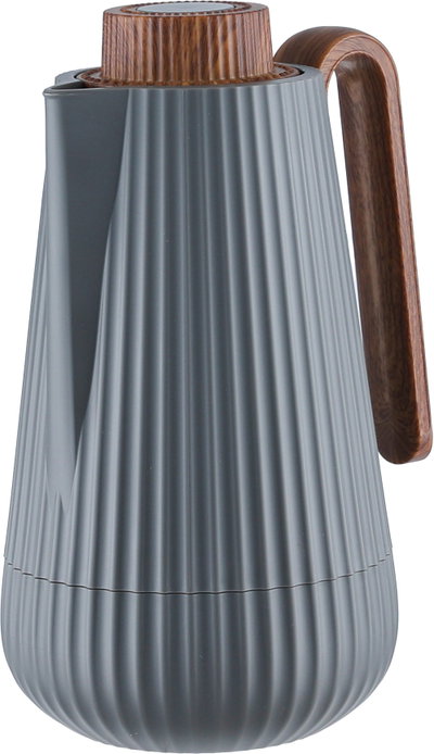 Glory Sumo Thermos, 0.7 Liter, Wooden Handle, Glass Interior, Push Button - Dark Gray Wood product image 4