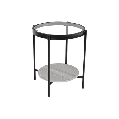 طاولة جانبية مودرن زجاج و خشب MDF، 55×50 سم - رمادي product image 2