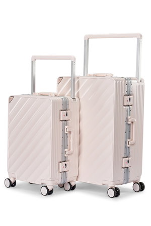 طقم شنط سفر بولي كربونات ليمرا، 2 مقاس، 4 عجلات، LMA-1900 - وردي product image 2