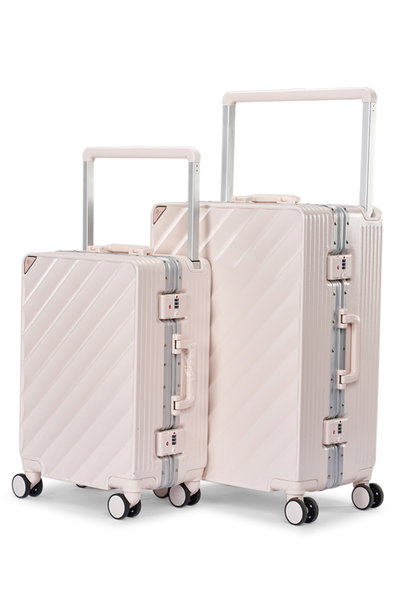 طقم شنط سفر بولي كربونات ليمرا، 2 مقاس، 4 عجلات، LMA-1900 - وردي product image 2