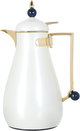 Al Saif Gallery Crystal Thermos Set, 1/0.7 litre, tofaria, thermal glass inner container, steel outer shell - pearl gold product image 3