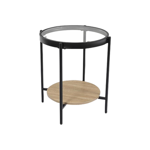 طاولة جانبية مودرن زجاج و خشب MDF، 55×50 سم - بيج product image 2