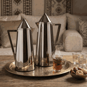 طقم ترامس الدانة السيف غاليري، 2 قطعة، 0.7/ 1 لتر، خامة داخلية زجاج، يد خشبي، غطاء ضغاط - أسود product image 2