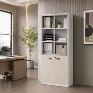 دولاب ملفات خشب، 200×80×40 سم - ابيض رمادي product image