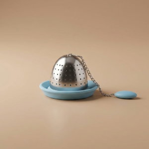 Al Saif Gallery Steel Tea Strainer, Drip Saucer - Light Blue product image