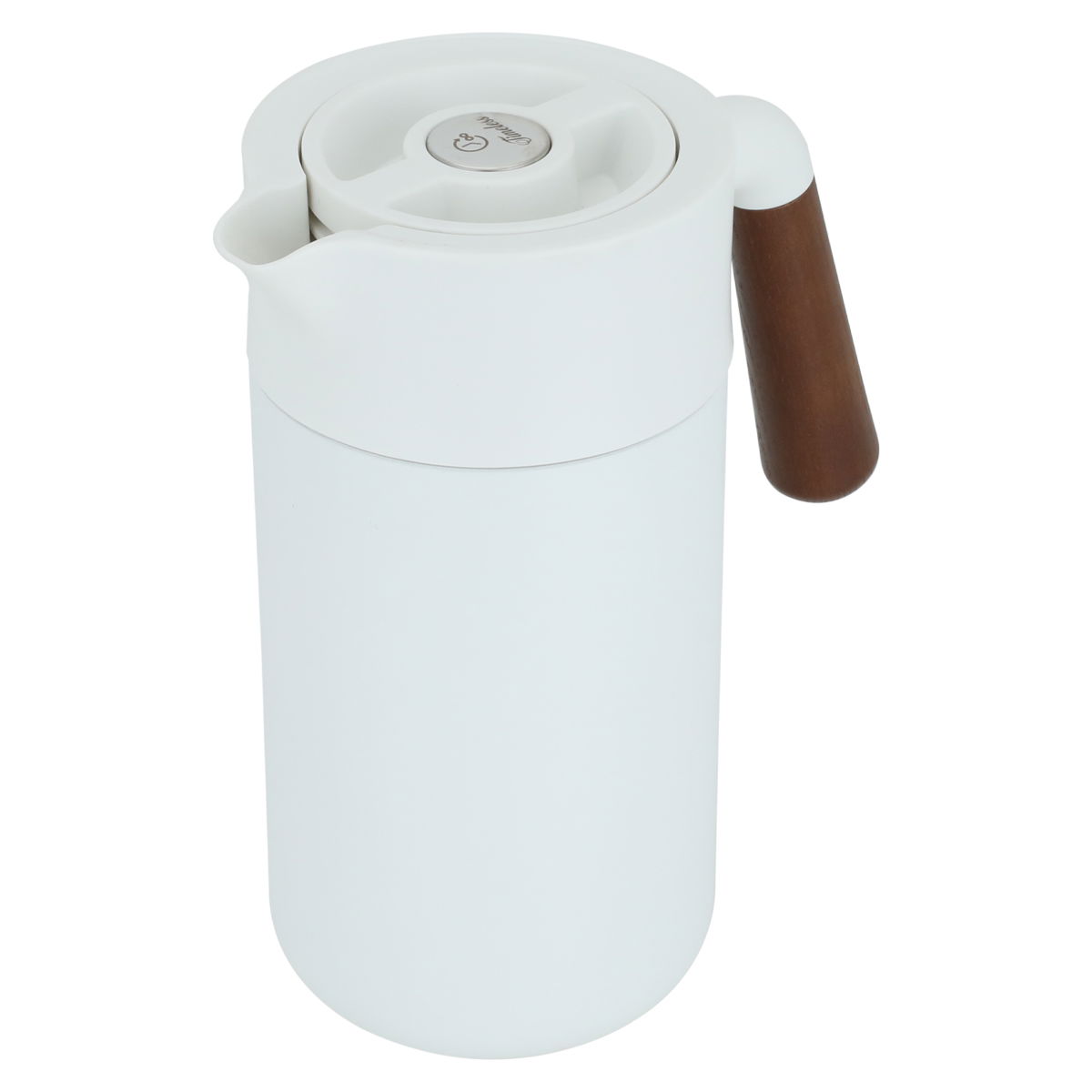 Timeless Tara Thermos, 1.2 litres, wooden handle, compressor, steel inner container, steel outer body - white product image