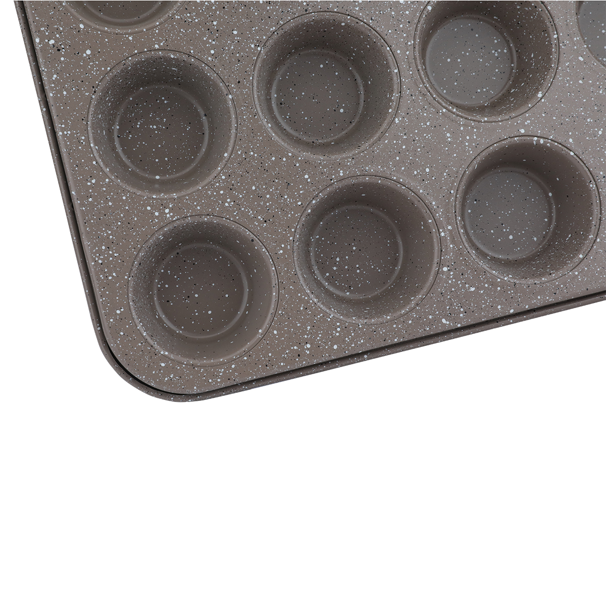صينية ميني كب كيك جرانيت باك شيف، 25.5×19.5×2.1 سم، مستطيل، 12 موضع - رمادي product image 2