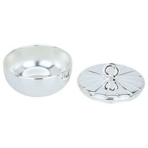 تمرية استيل السيف غاليري، 13 سم، دائرية منقوشة، بغطاء - فضي product image 2