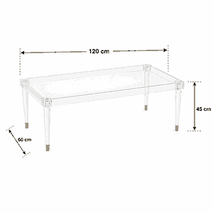 طقم طاولات اكريلك و معدن، 5 قطع - شفاف product image 2