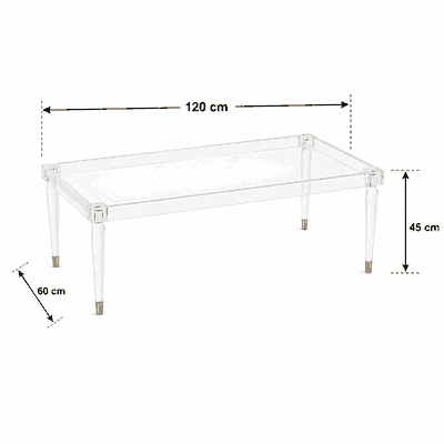 طقم طاولات اكريلك و معدن، 5 قطع - شفاف product image 2