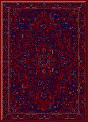 سجاده بشاير شكل مستطيل، 2×3 سم، صنع آلياً - احمر product image