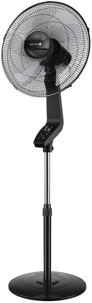 Dots TFS1662K44 Pedestal Fan, 16 Inch, 60W, 3 Speeds, LED, 12 Hours, Remote Control - Black product image