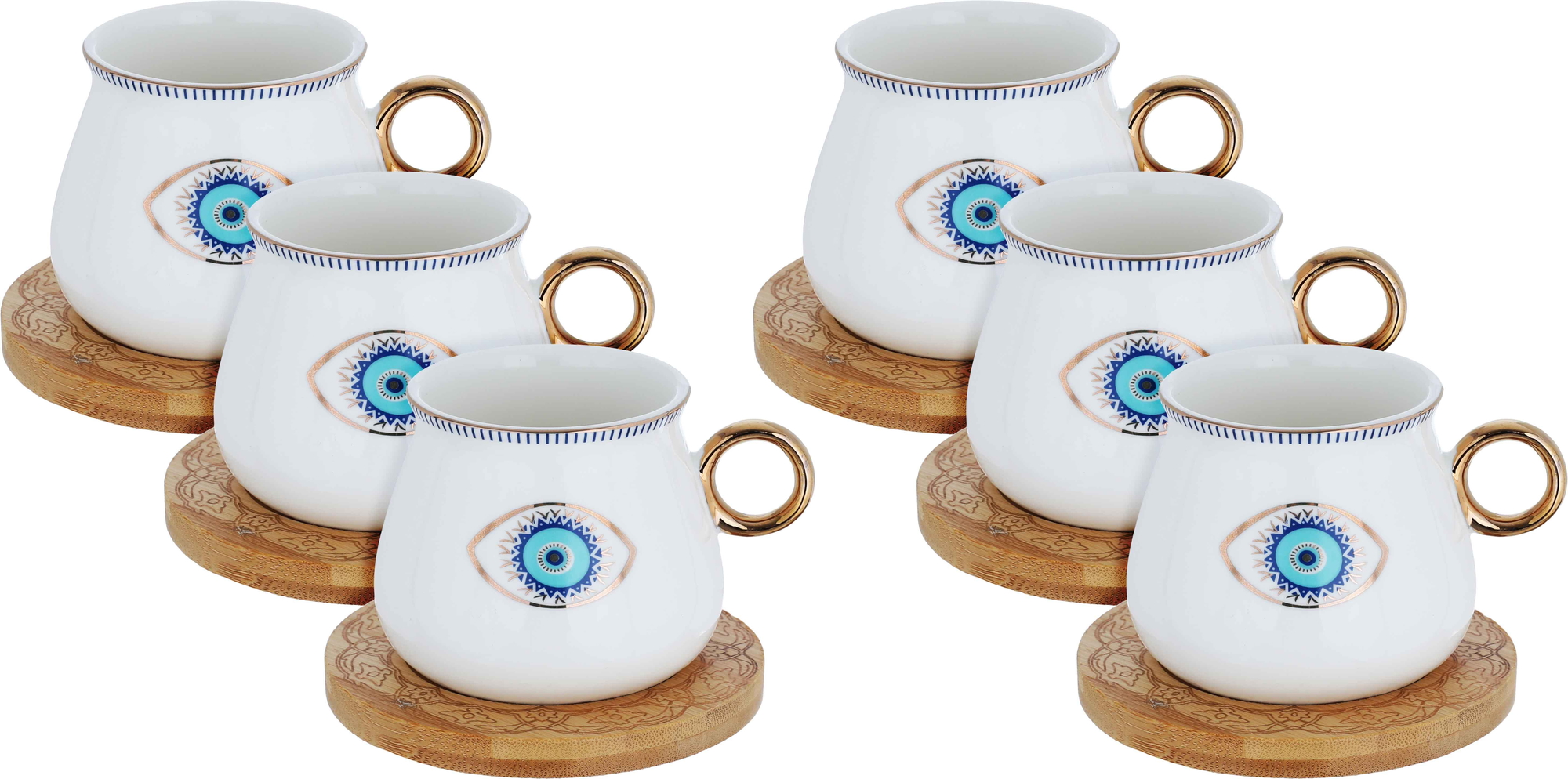 Al Saif Gallery Porcelain Tea Cup And Saucer, Two Pieces - White Brown product image