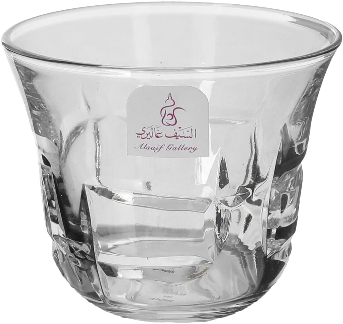 طقم تقديم شاي وقهوة كريستال السيف غاليري، مع الصحن، 18 قطعة - شفاف product image 3
