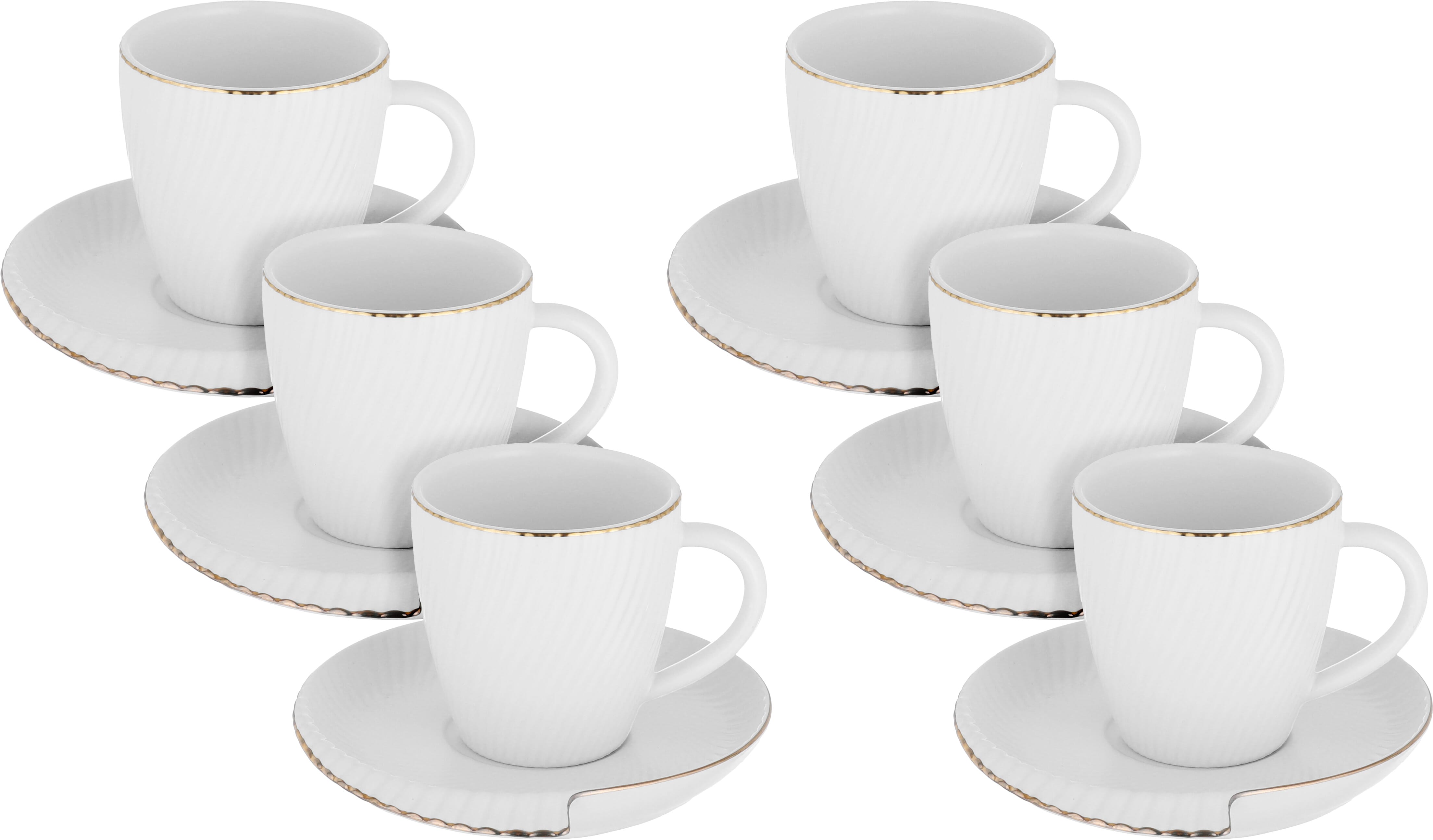Al Saif Gallery porcelain coffee cup set, 12 pieces - white product image
