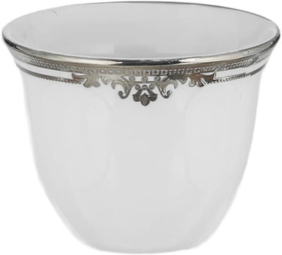 طقم سفرة بورسلان ريدج، 122 قطعة - ابيض فضي product image 3