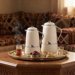 Luza Bran Thermos Set, 0.7/1 Liter, 2 Pieces, Glass Interior - Cream Silver product image 2