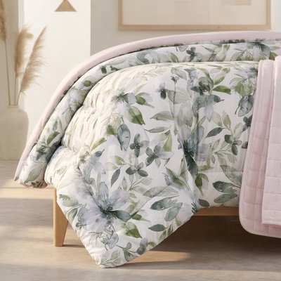 طقم لحاف ساليرنو مايكروفايبر، 240x260 سم، نفرين، 9 قطع - ابيض اخضر product image 5