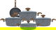 Falez set of granite pots with glass lid, 9 pieces, wooden handle - dark grey product image 1