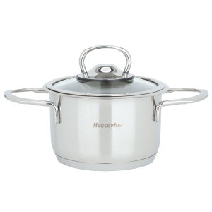 قدر استيل غطاء زجاج هاشفير، 800 مل، 12 سم - فضي product image 2