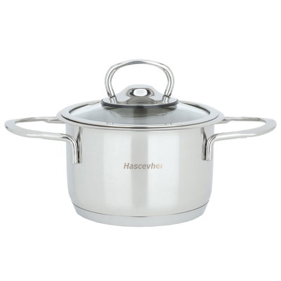 قدر استيل غطاء زجاج هاشفير، 800 مل، 12 سم - فضي product image 2