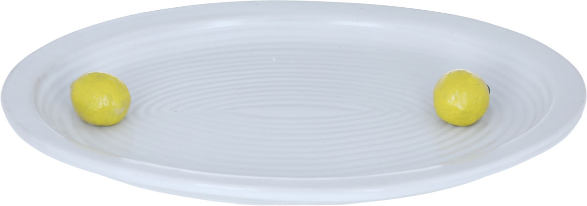 Al Saif Gallery porcelain dessert plate, 35.9 x 25.7 x 3.8 cm, oval - white product image 1