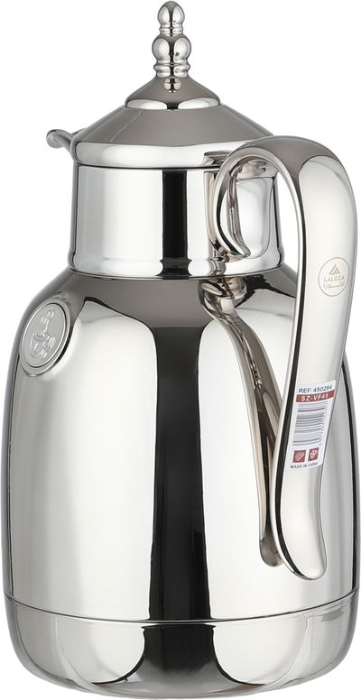 Lalooza Bran Thermos Set, 0.7/1 Liter, Glass Interior, Push-Button Lid - Shiny Silver product image 7