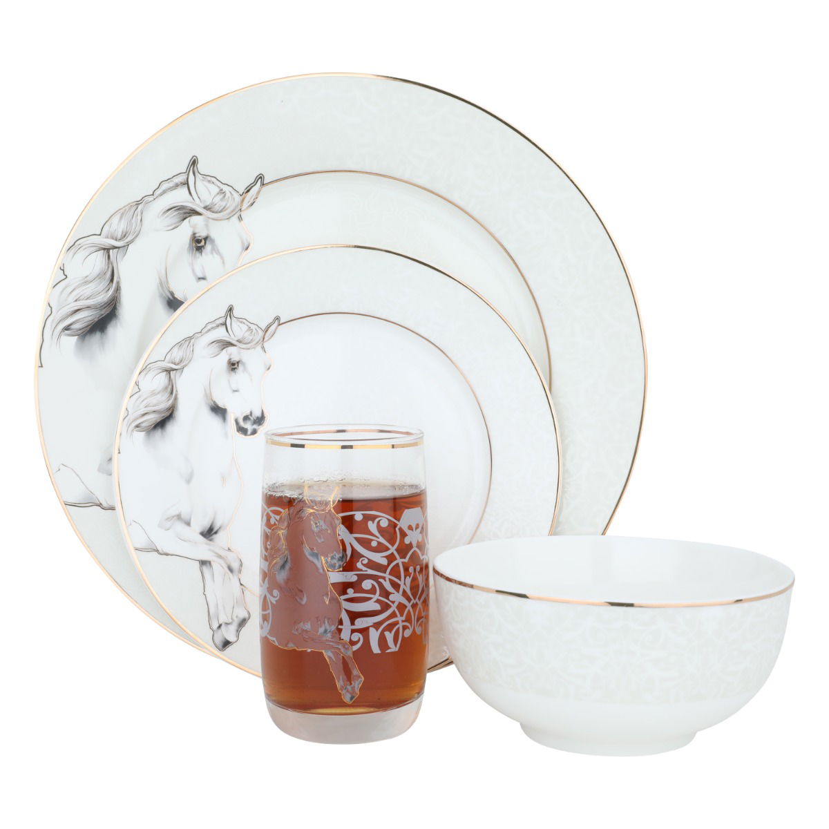 Jiyad Al Saif Gallery porcelain dinner set, 24 pieces - white product image
