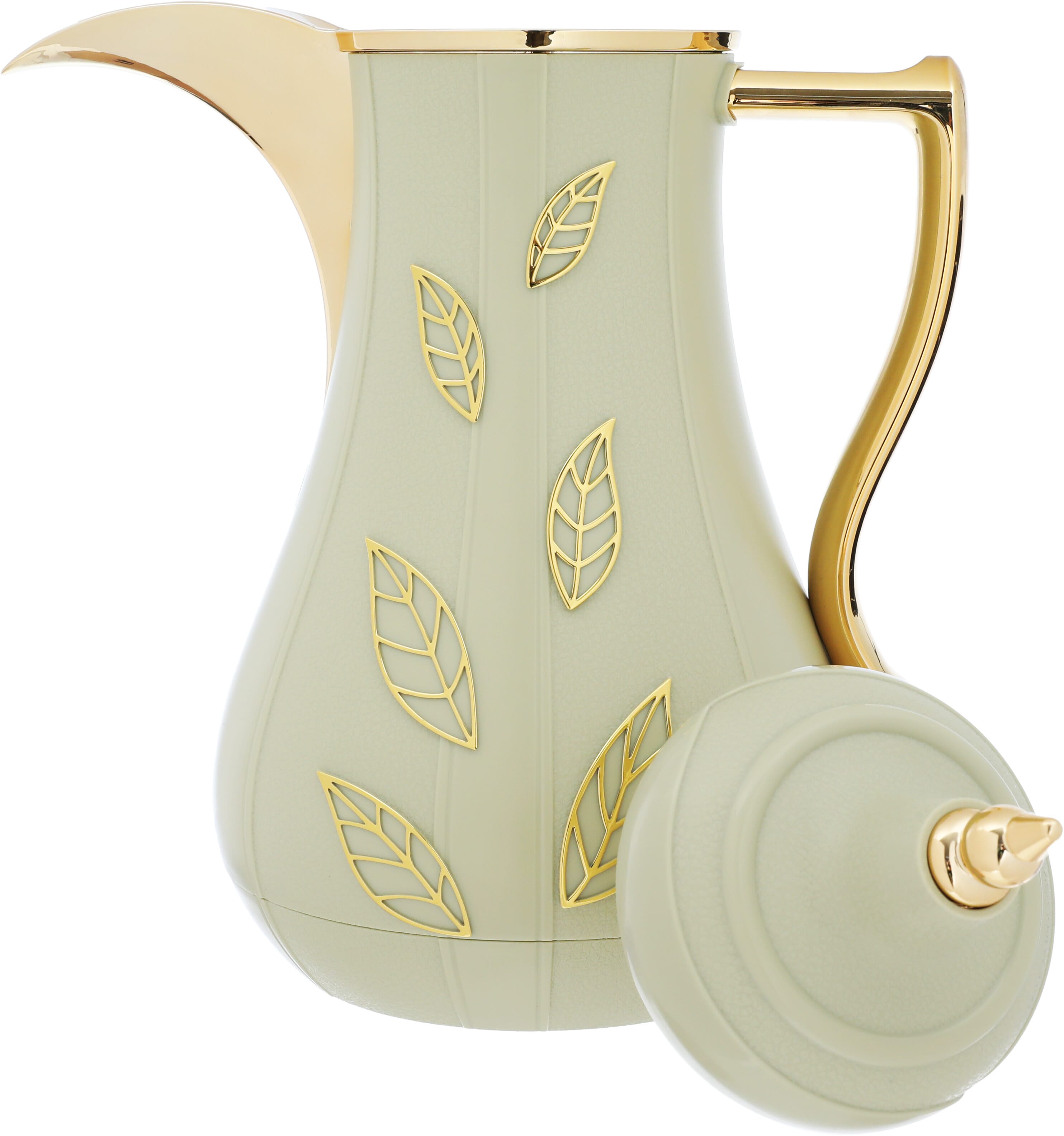 Al Saif Gallery thermos set, two pieces, 1 liter, glass inner container, plastic outer shell - light green product image 4