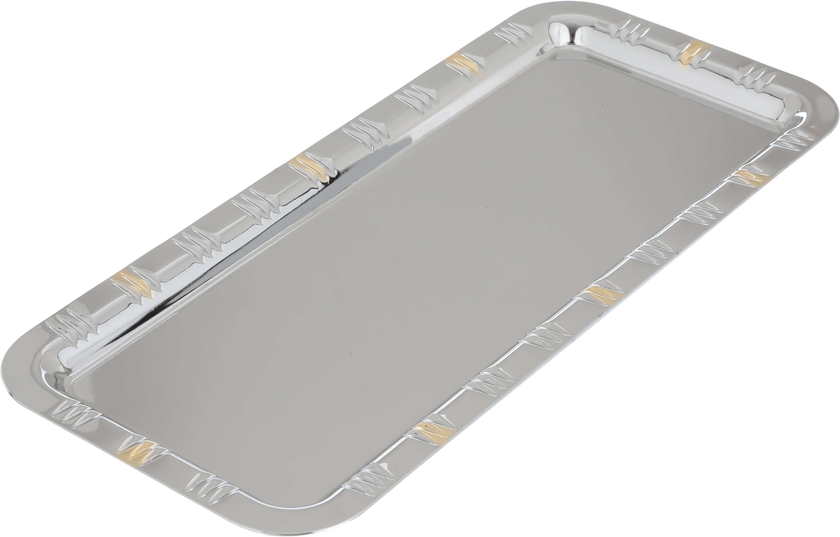 طقم تقديم استيل، 4 قطع مع تمرية - فضي ذهبي product image 3