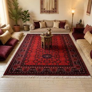سجادة بوليستر سجادتي، 160×230 سم، نقشة سمرقند - أحمر product image