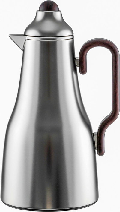 Al Saif Gallery Abq Thermos Set, 1/0.7 Liter, Glass Inner Material, 3 Pieces, Tofriya, Wooden Handle - Transparent Silver product image 4