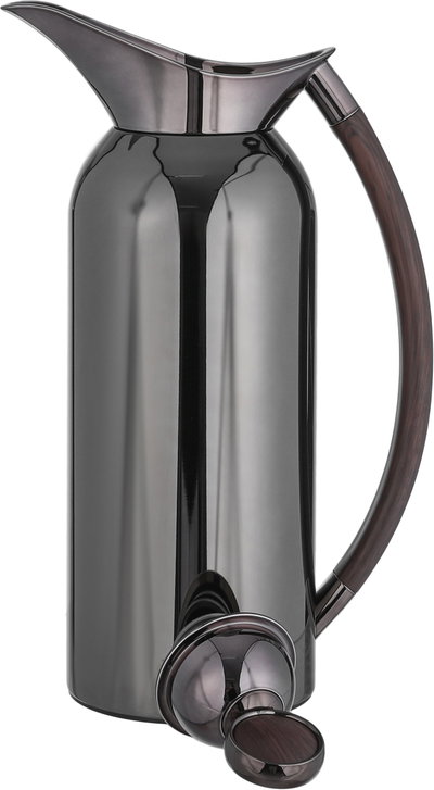 Al Saif Gallery Al Thuraya Thermos Set, 2 Pieces, 1/1 Liter, glass interior, black handle, black push-button lid product image 10