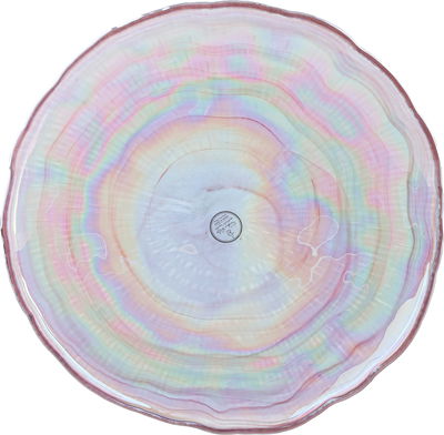 Alsaif Gallery Glass Dessert Serving Platter, 23.5x23.5x2.5 cm - Clear Blue product image 1