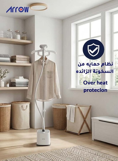 Arrow RO-18GSH Vertical Steam Iron, 2000W, 1.8L, 38-40g/min Steam Rate, 10 Fabric Settings - Grey White product image 4