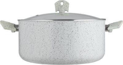 طقم قدور جرانيت السيف بلص، 7 قطع، غطاء زجاج - كريمي أسود product image 7