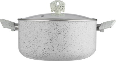 طقم قدور جرانيت السيف بلص، 9 قطع، غطاء زجاج - كريمي أسود product image 14