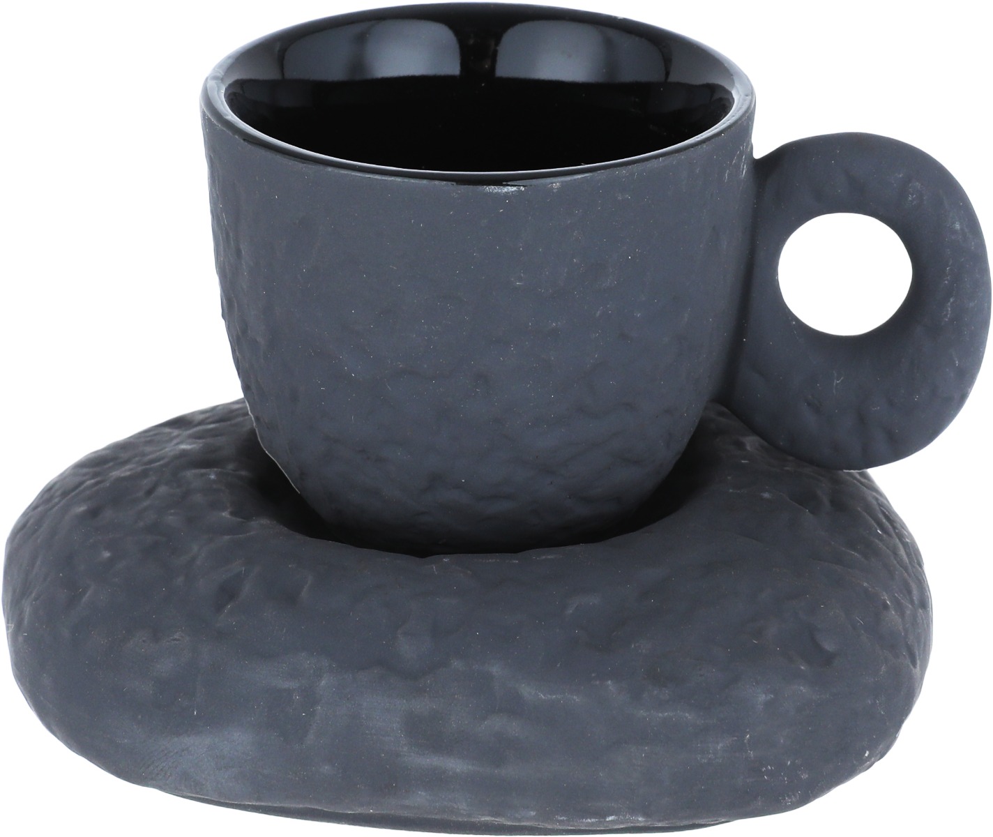 Al Saif Gallery porcelain coffee cup set, stone pattern, with saucer, 12 pieces - white product image 2