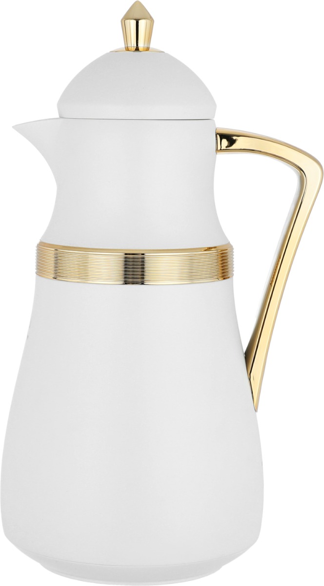 Al Saif Gallery Najd thermos set, 1/1 liter, thermal glass inner shell, plastic outer shell, 2 pieces - silver white product image 4