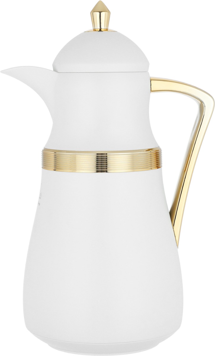 Al Saif Gallery Najd thermos set, 1/1 liter, thermal glass inner shell, plastic outer shell, 2 pieces - silver white product image 3