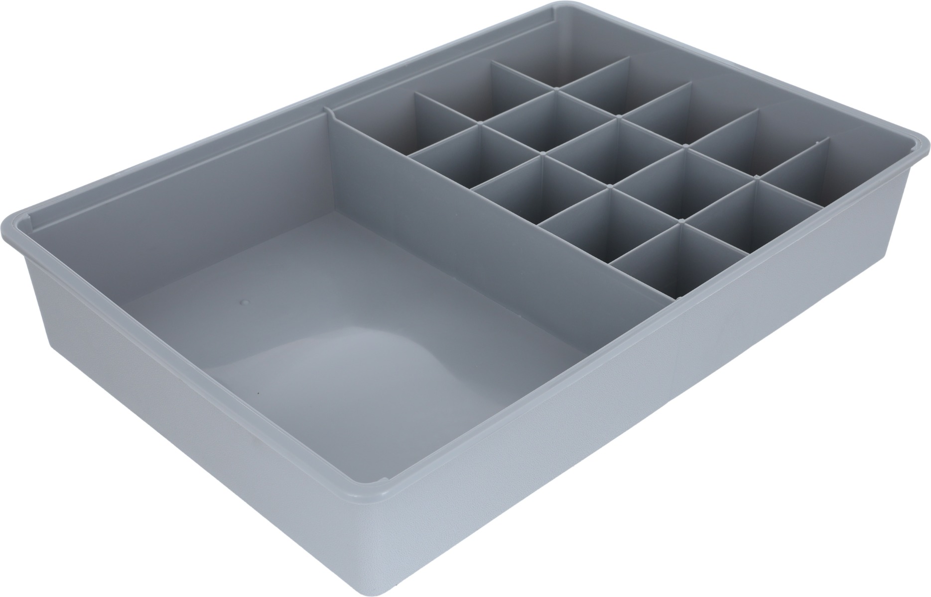 Half-Divided Plastic Organizer with Proof Lid, 49x33x9 cm - Grey product image 2