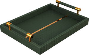 طقم طوفريات خشب السيف غاليري، قطعتين، يد ذهبي، مستطيل - اخضر ذهبي product image 2