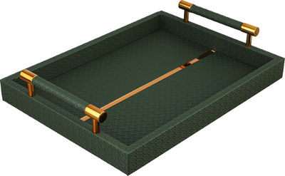 طقم طوفريات خشب السيف غاليري، قطعتين، يد ذهبي، مستطيل - اخضر ذهبي product image 2