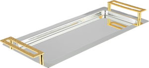 طوفرية تقديم ستاينلس استيل السيف غاليري، 33×15×4 سم، مستطيل، يد ذهبي - فضي ذهبي product image 2
