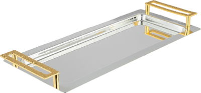 طوفرية تقديم ستاينلس استيل السيف غاليري، 33×15×4 سم، مستطيل، يد ذهبي - فضي ذهبي product image 2
