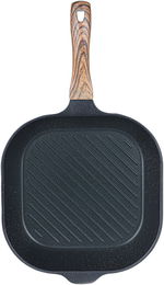 طقم قدور جرانيت تيتانيوم نيوكلاين، 16 قطعة، مقبض خشب - اسود بنفسجي product image 4